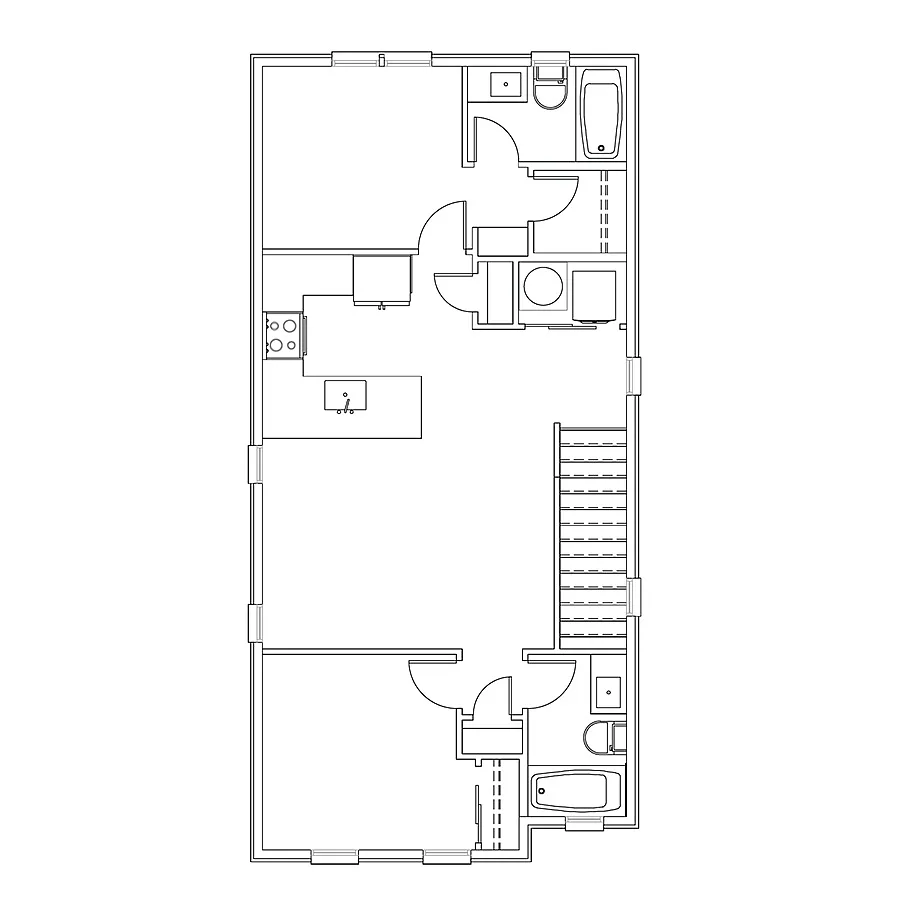 Floor plan 2x2 - 821 sqft - B2
