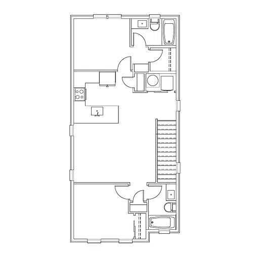 Floor plan 2x2 - 821 sqft - B2
