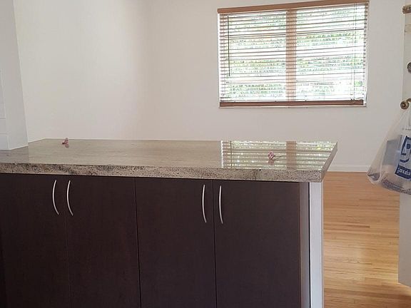 Kitchen counter and living room