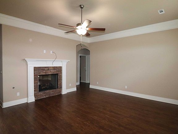 Living room with see-through fireplace
