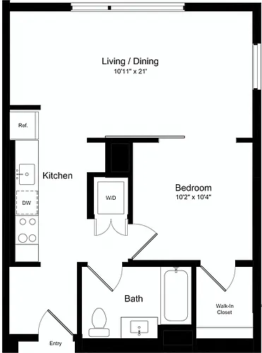 Floor plan 1 Bedroom A