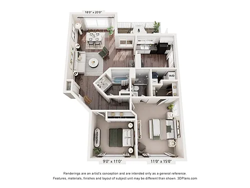 Floor plan 2 Bedroom 2 Bath
