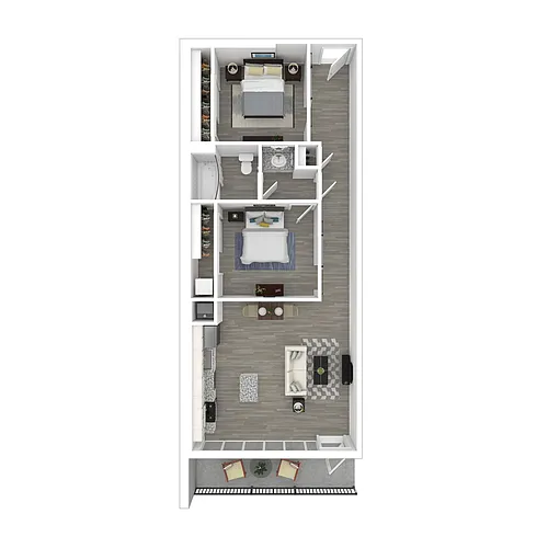 Floor plan 2 Bedroom 1 Bath