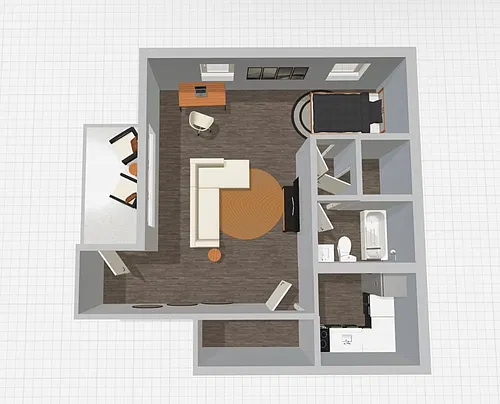 Floor plan Studio, 1 Bath