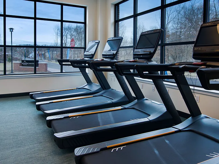 Fitness center with ample options.