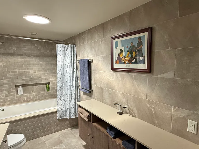 Guest bath with custom tile work
