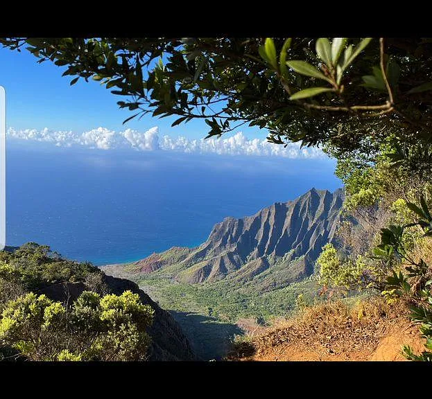 One of the most beautiful places in the world is the Napali cliffs.
Princeville has great views of cliffs and waterfalls