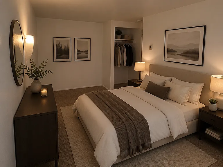 Virtually staged photo of bedroom 1