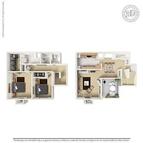 Floor plan B4 - 2 bedroom 1.5 bath