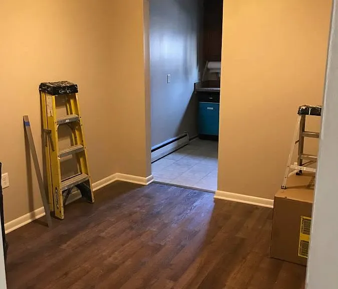 New Ceiling and flooring in dining room