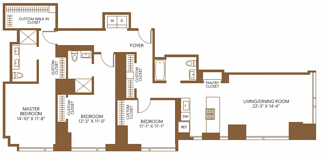 Floor plan 3 Bed 3 Bath