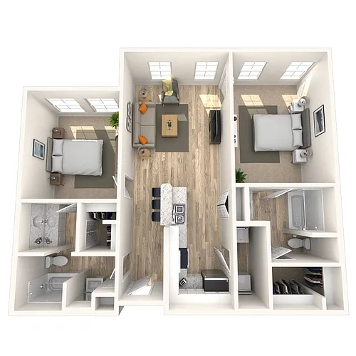 Floor plan Loft 2x2 1032 SF