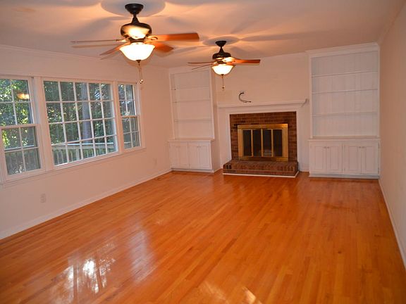 Family room with real fireplace