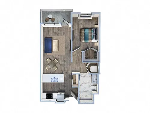 Floor plan 1Bed/1Bath-A2-A9