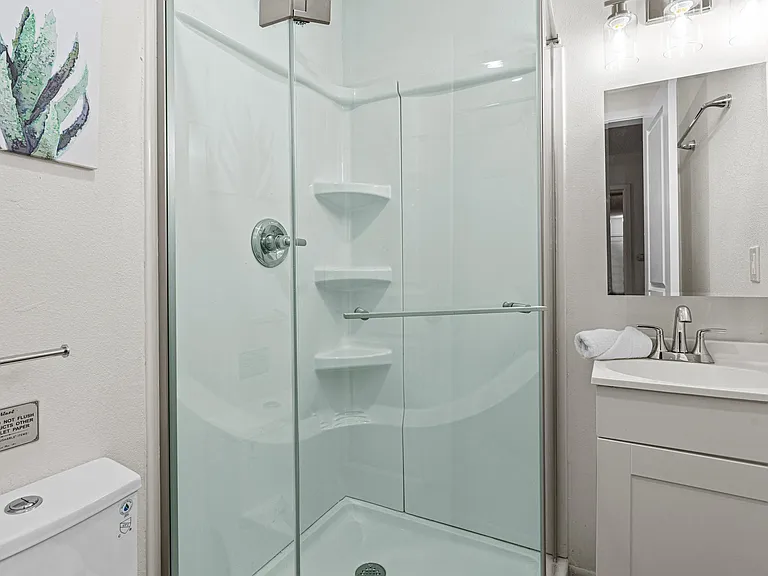 Bathroom with storage.