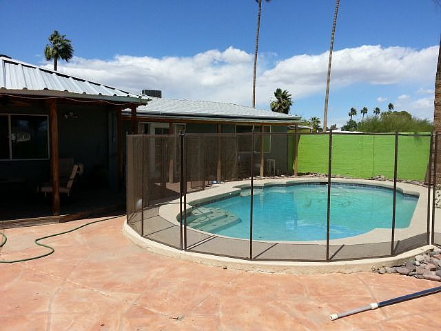 Fenced pool area