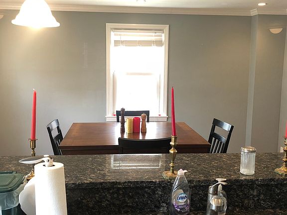 looking out from kitchen into dinning room