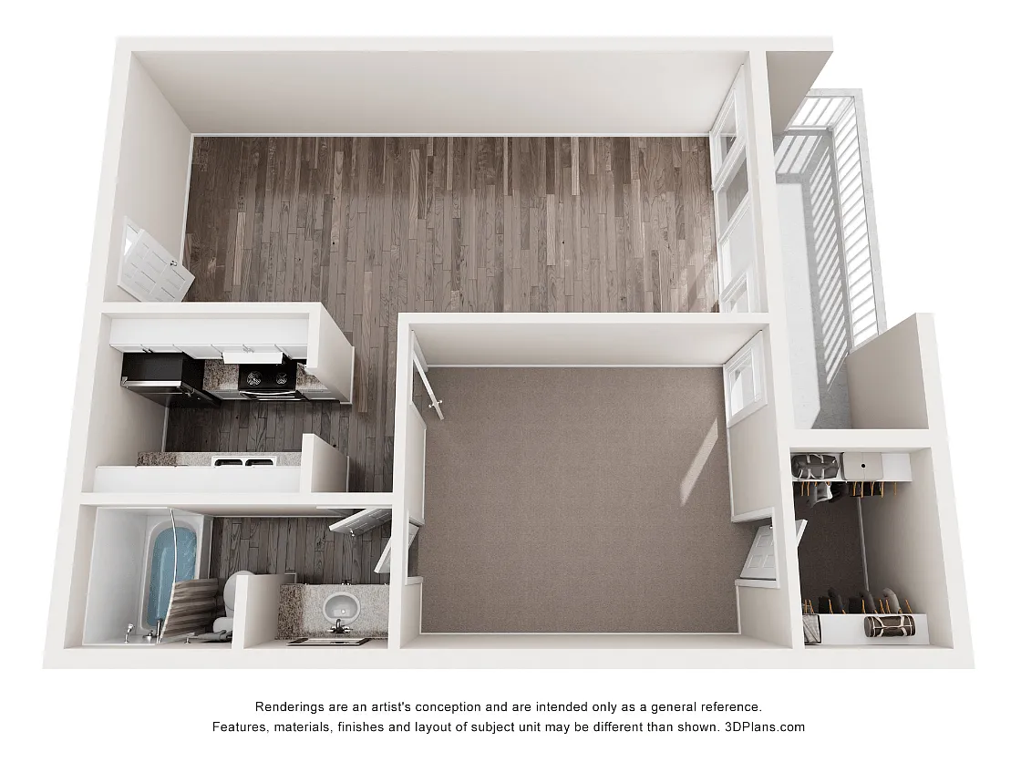 Floor plan 1 Bed 1 Bath Ellington Renovated