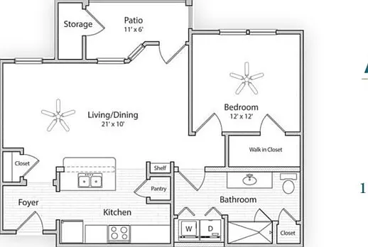 AFWA2 | 1x1 | 765 sq ft AFWA2 | 1x1 | 765 sq ft