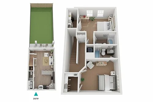 Floor plan Ocean Townhome (B5 Fence)