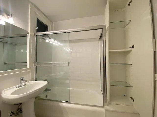 Nob Hill Place ~ Newly renovated residences with ample spaces in bathroom, tile flooring and shelving