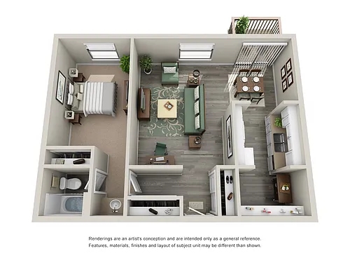 Floor plan 1 Bed/1 Bath