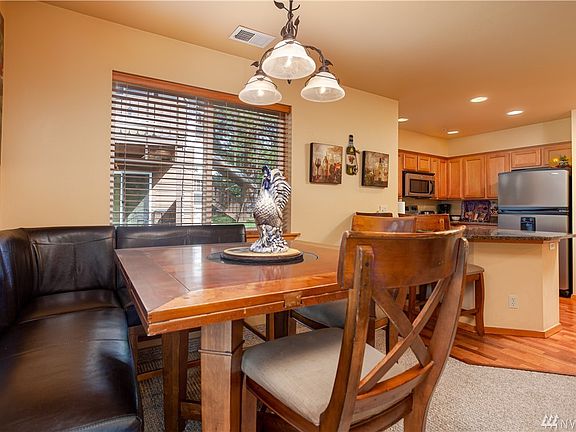 Eat at the dining table or seat two at the counter.