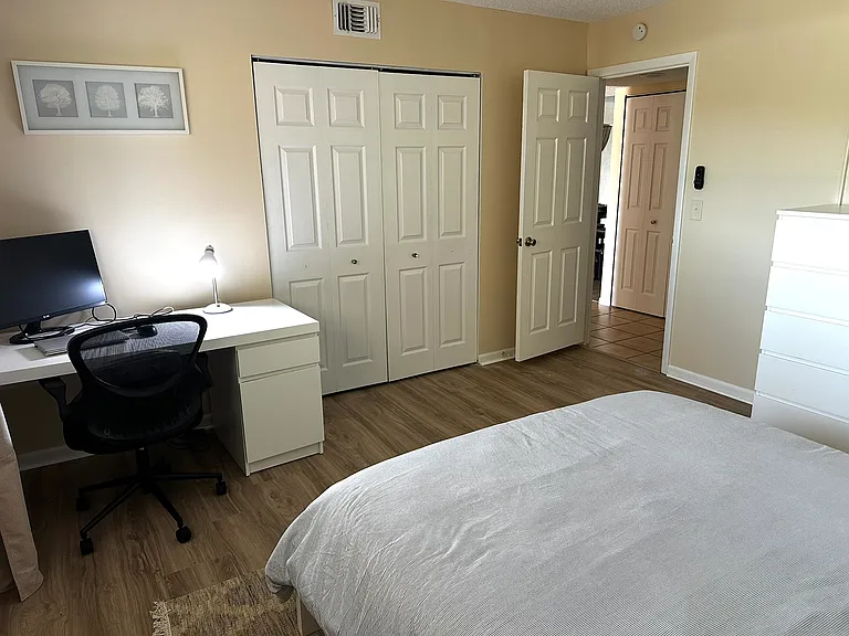 second bedroom with office area