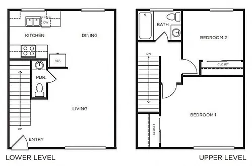 Floor plan Vasquez 2-Bedroom