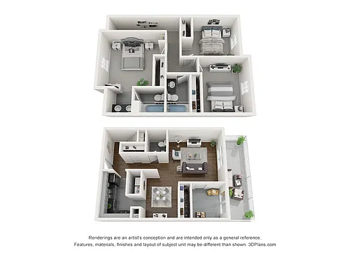 Floor plan 3 Bedroom 2.5 Bath