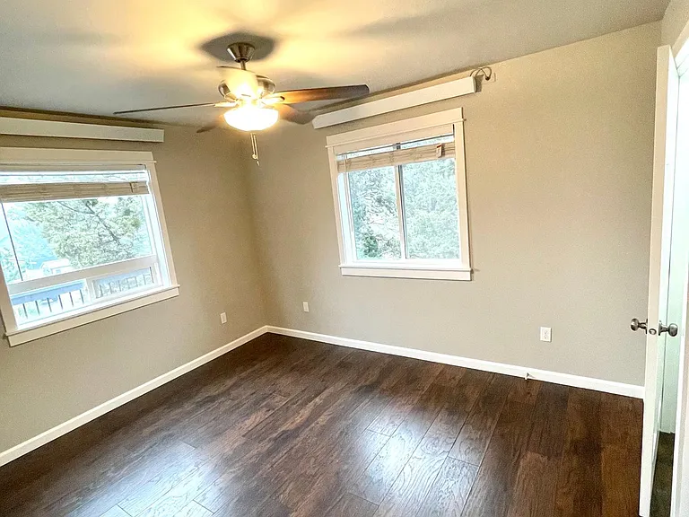 the bedroom with closet door
