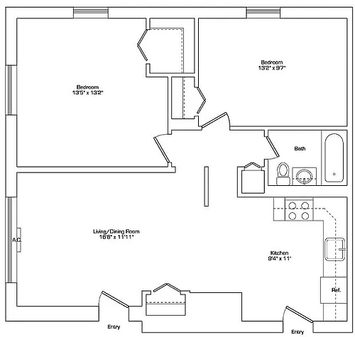 Floor plan 2 Bed-Parkman