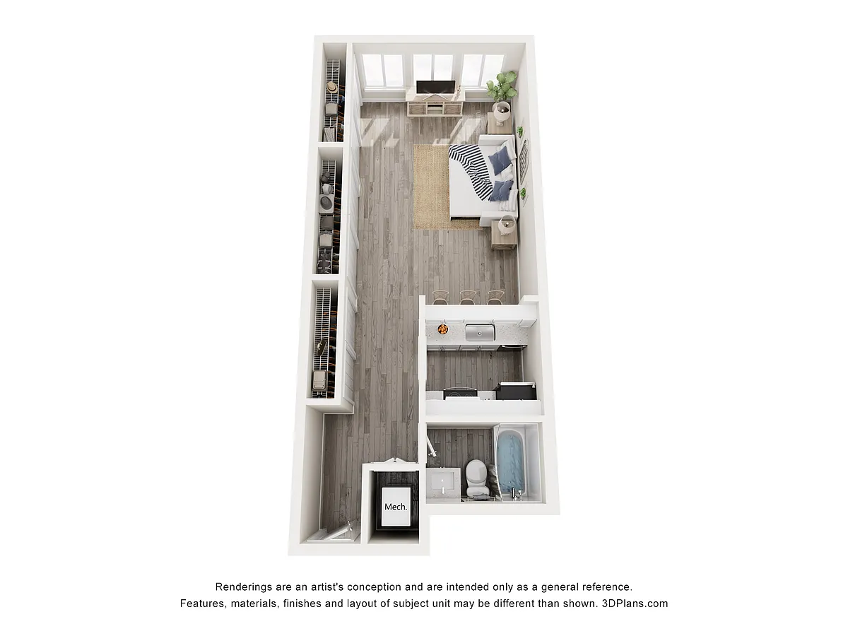 Floor plan Studio/1BA