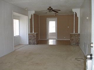 View as you enter the front door. The living room leads into the dining room.