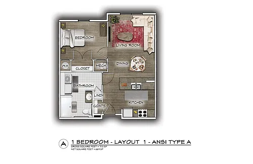 Floor plan 1 Bedroom
