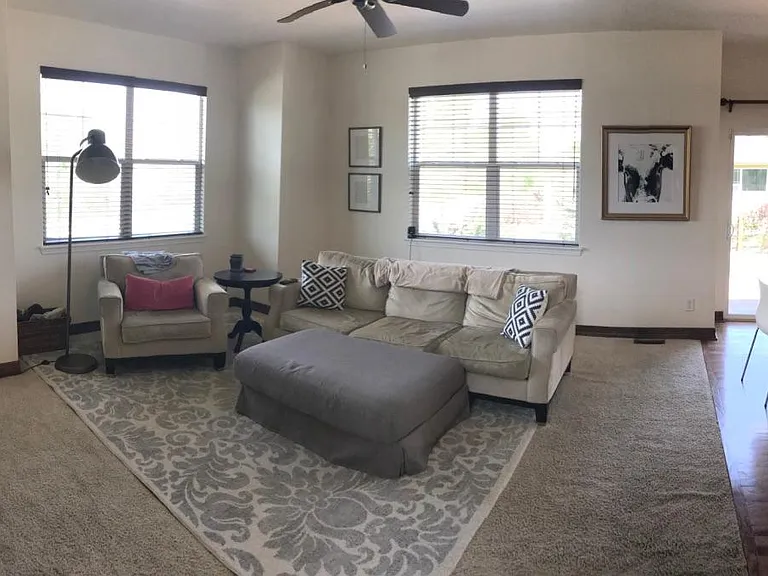 family room is next to the kitchen