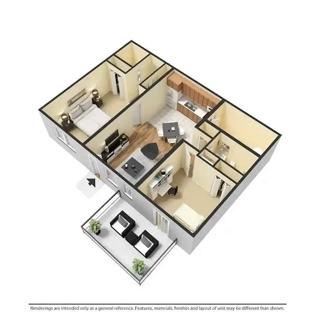 Floor plan 2 bedroom 2 bathroom