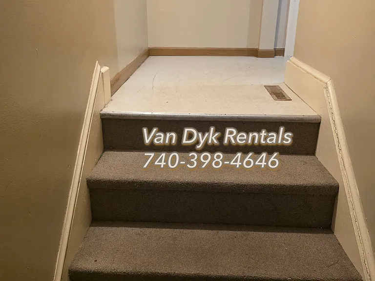 Inside landing steps.