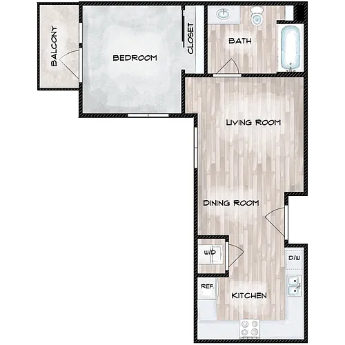 Floor plan 1X1 A