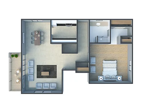 Floor plan 1 Bedroom 1 Bathroom