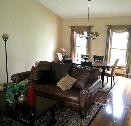 Vaulted Living Room and Dining Room