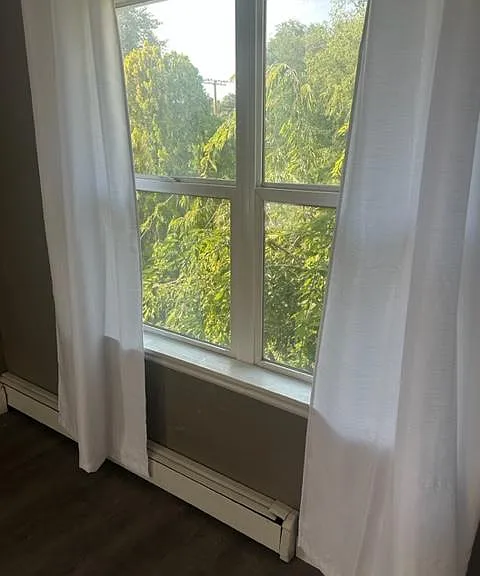 Bedroom with jungle views