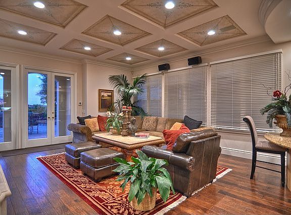 Cozy Family Room with Wood Floors