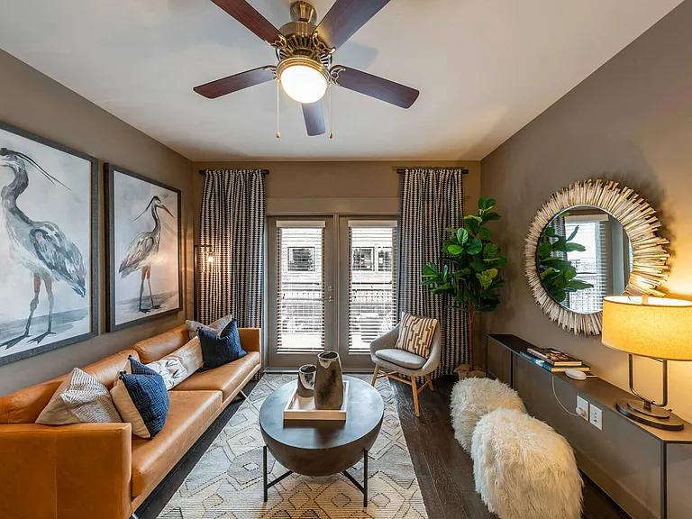Select apartment home balconies overlook the courtyard and the resort-style pool
