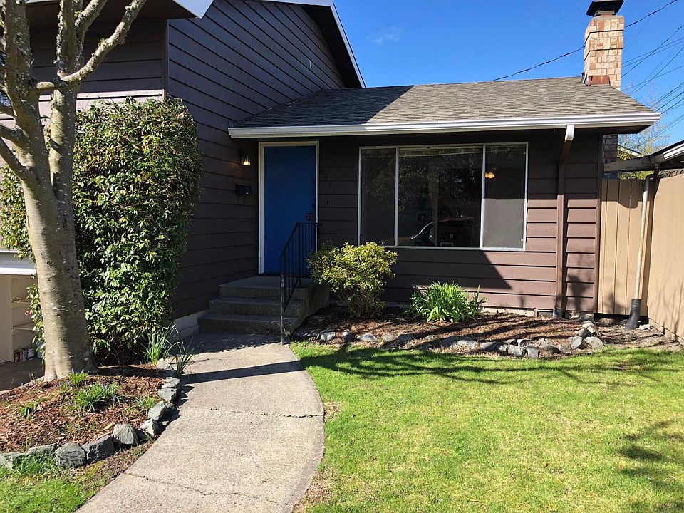 Front yard, right half of duplex.