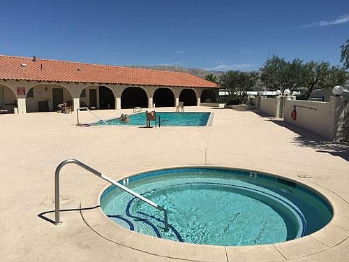 Hot mineral water spa and swimming pool area