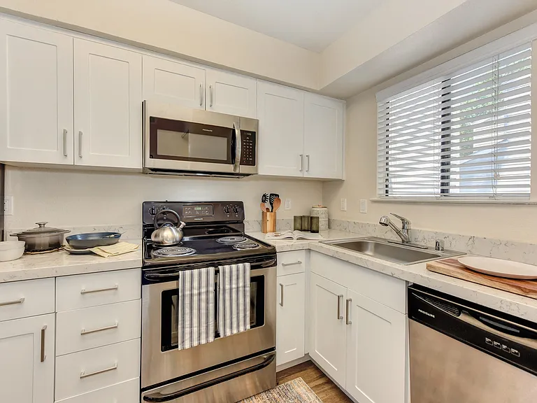 Kitchen with White Cabinets