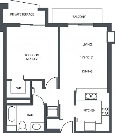 Unit R | 1 Bedroom, 1 Bath Unit R | 1 Bedroom, 1 Bath