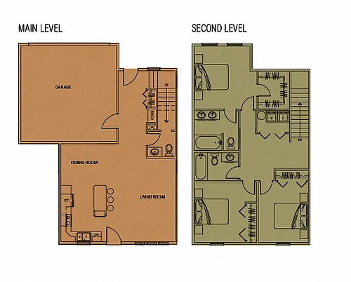 Floor plan 3 Bed / 2.5 Bath / 2 car garage