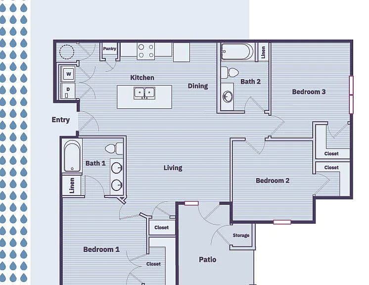 The Amethyst: 3BR 2BA
